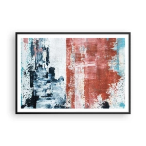 Plakát v černém rámu - Abstraktní půl na půl - 100x70 cm