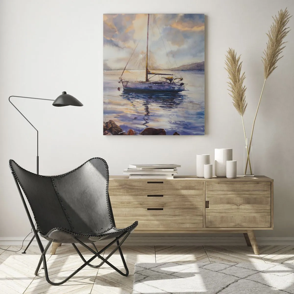 Obraz na skle - Večer v zátoce - 50x70 cm