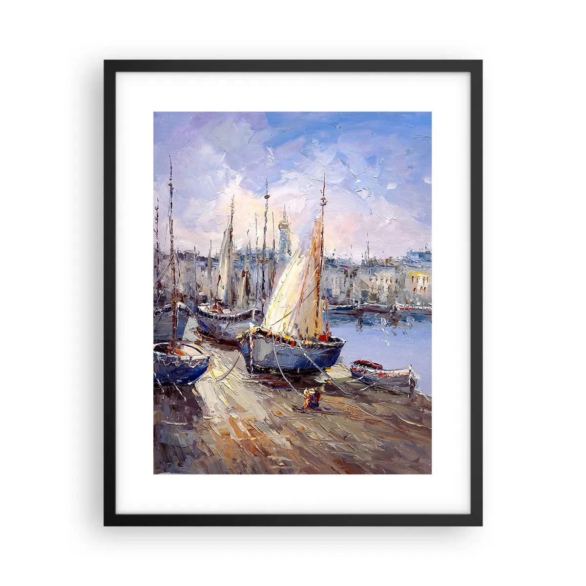 Plakát v černém rámu - Město u zálivu - 40x50 cm