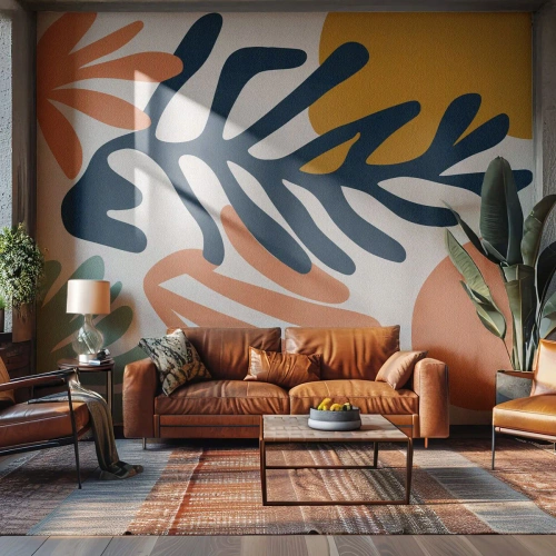 Fototapeta Premium Canvas - Korálová moře - Boho, Minimalistický, List - 200x140 cm