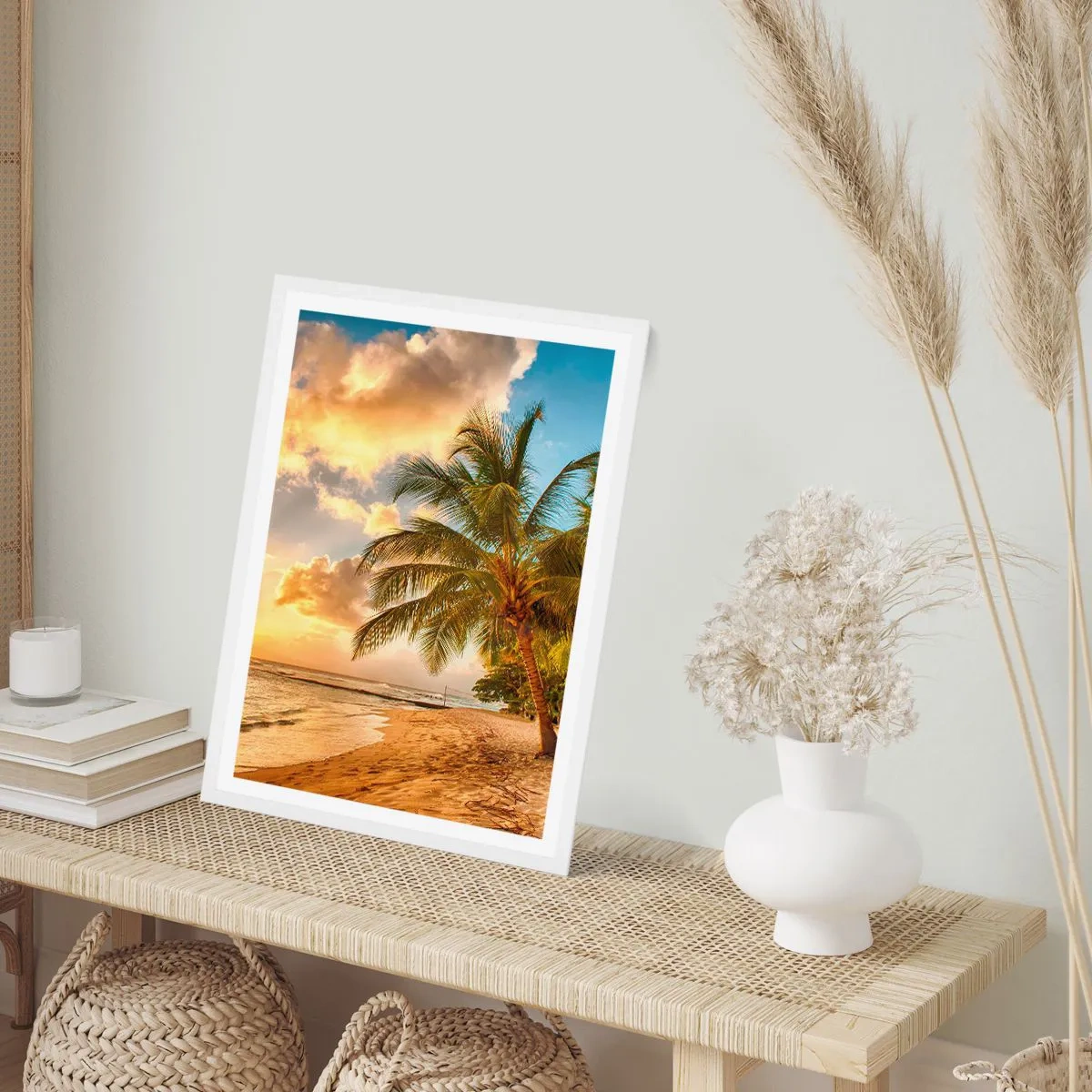 Plakát v bílém rámu - Věčné léto, vždy prázdniny - 30x40 cm