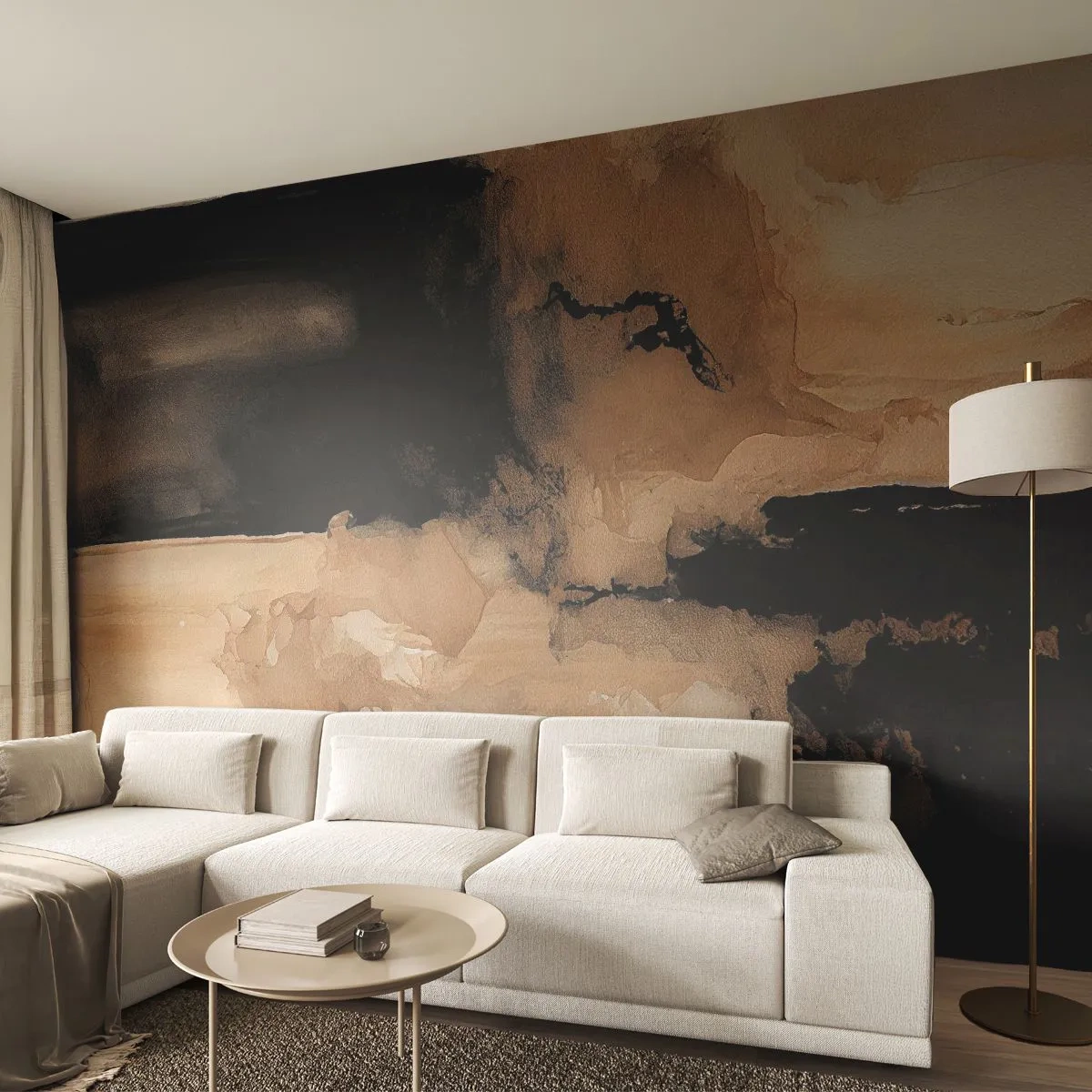 Fototapeta Premium Sand - Poutavá abstrakce - Abstrakce, Kouř, Minimalistický - 100x70 cm