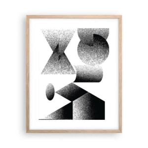 Plakát v rámu světlý dub - Úhly a ovály - 40x50 cm