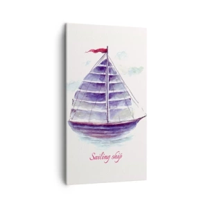 Obraz na plátně - Napnuté plachty a klidná voda - 45x80 cm