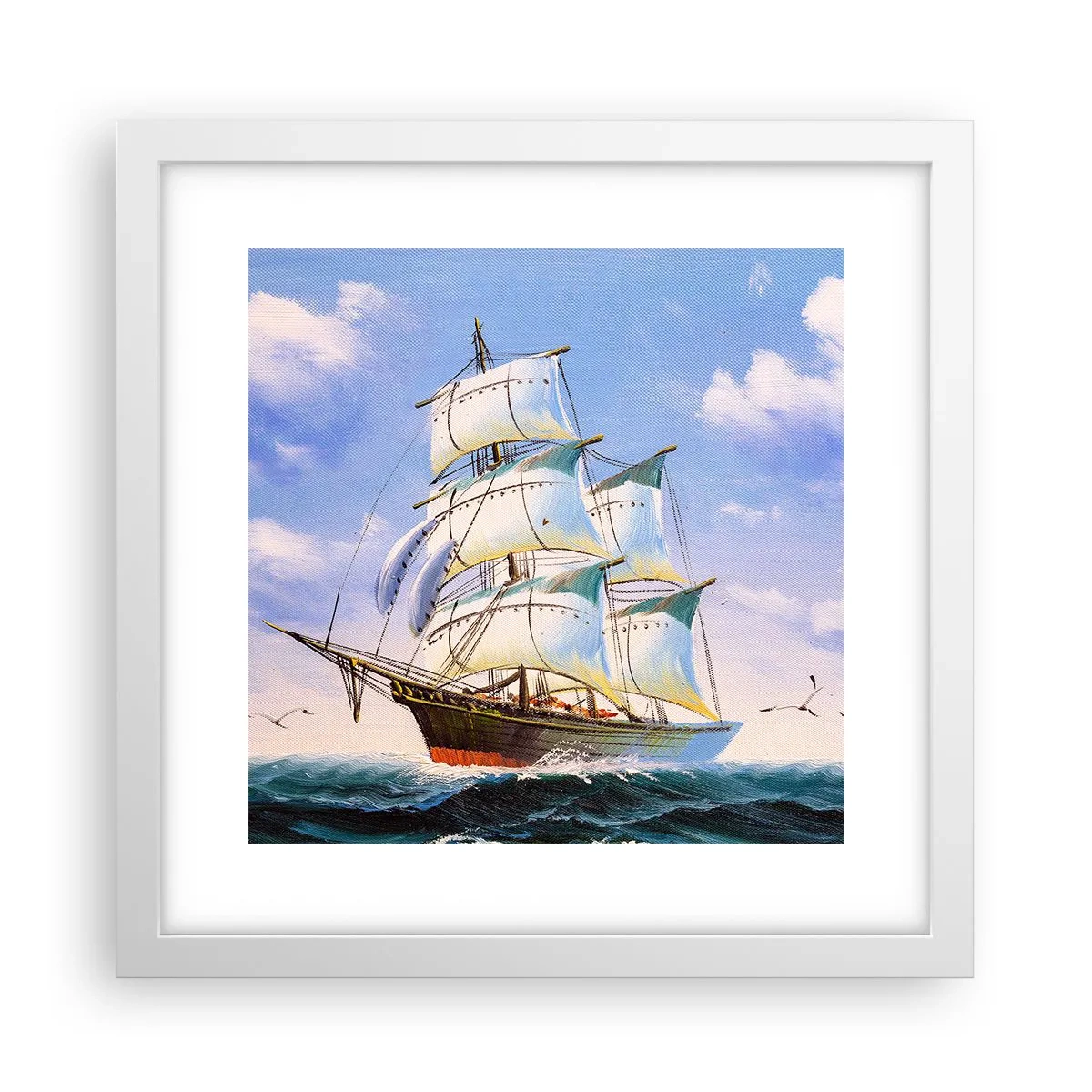 Plakát v bílém rámu - Hrdě s větrem - 30x30 cm