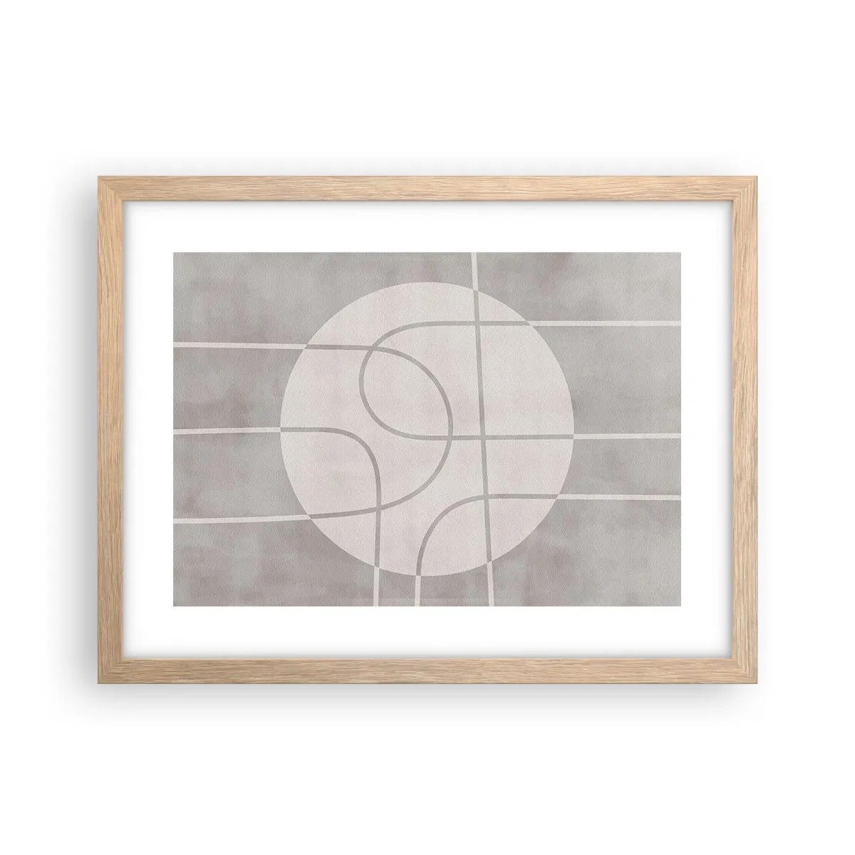 Plakát v rámu světlý dub - Kruhově a přímo - 40x30 cm