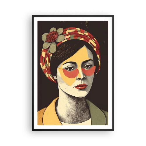 Plakát v černém rámu - Korálová dáma - 70x100 cm