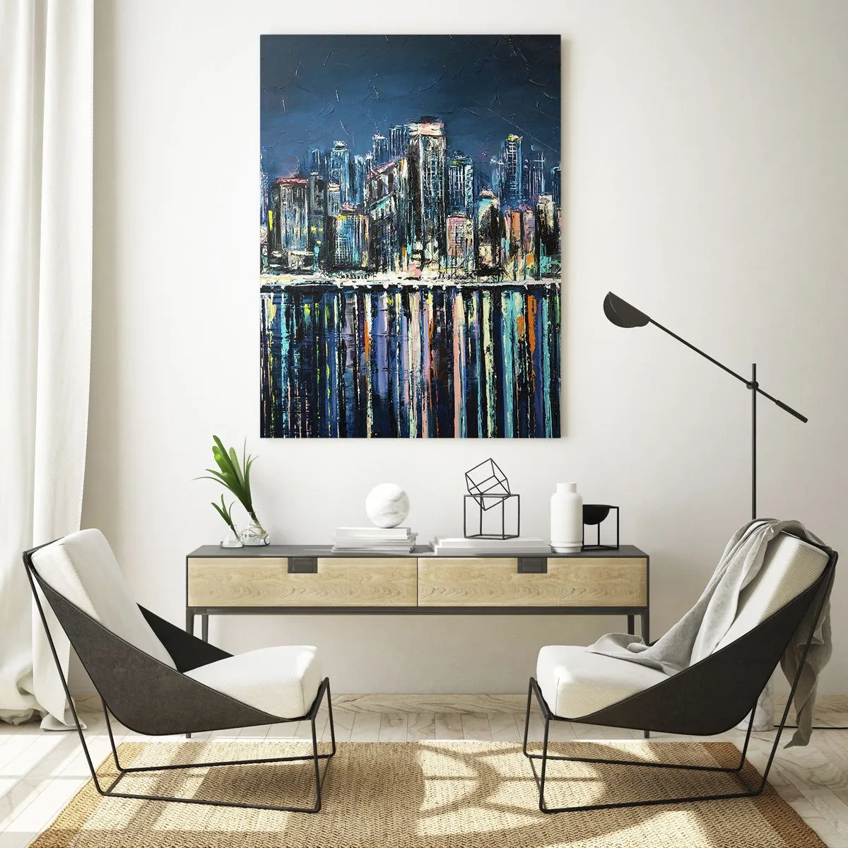 Obraz na skle - Kaskáda světel - 50x70 cm