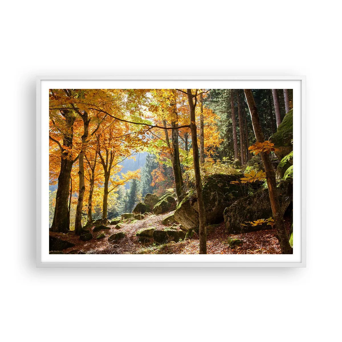 Plakát v bílém rámu - Čas na odpočinek - 100x70 cm