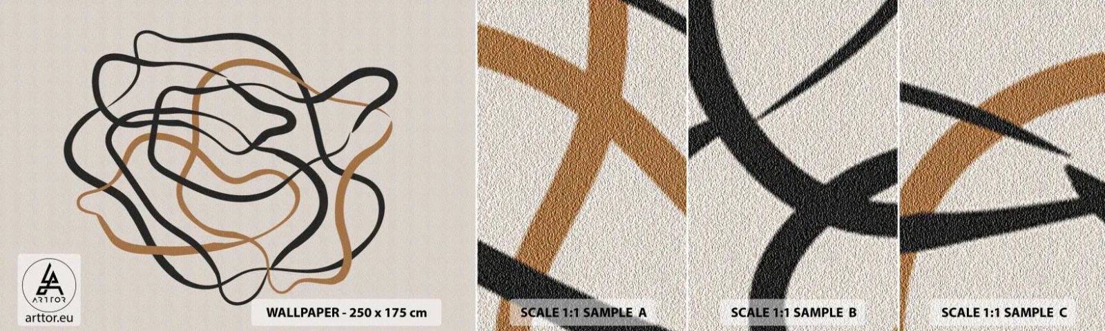 Vzor Fototapety Samolepicí Deluxe Sticker - Všechno se pokroutilo - Boho, Abstrakce, Čáry - 100x30 cm