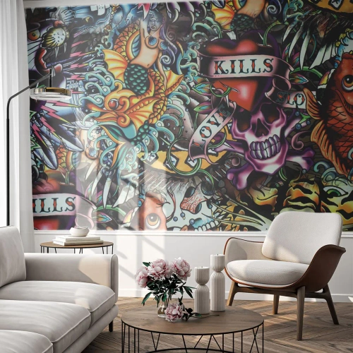 Fototapeta Samolepicí Deluxe Sticker - Sen tatéra - Graffiti, Nástěnná malba, Kus - 350x256 cm