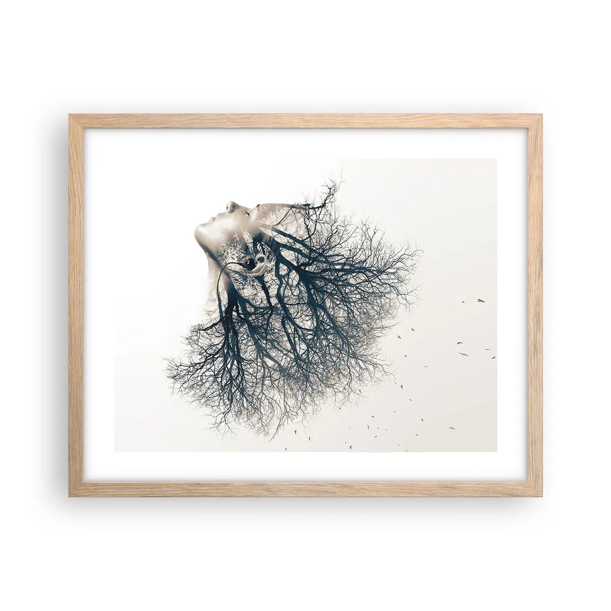 Plakát v rámu světlý dub - Okouzlená šepotem stromu - 50x40 cm