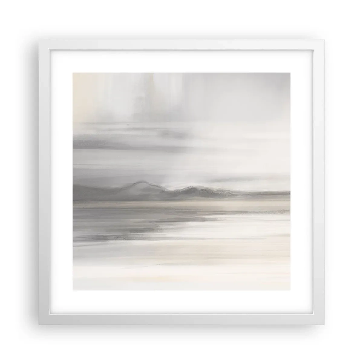 Plakát v bílém rámu - Zamyšlená dálka - 40x40 cm