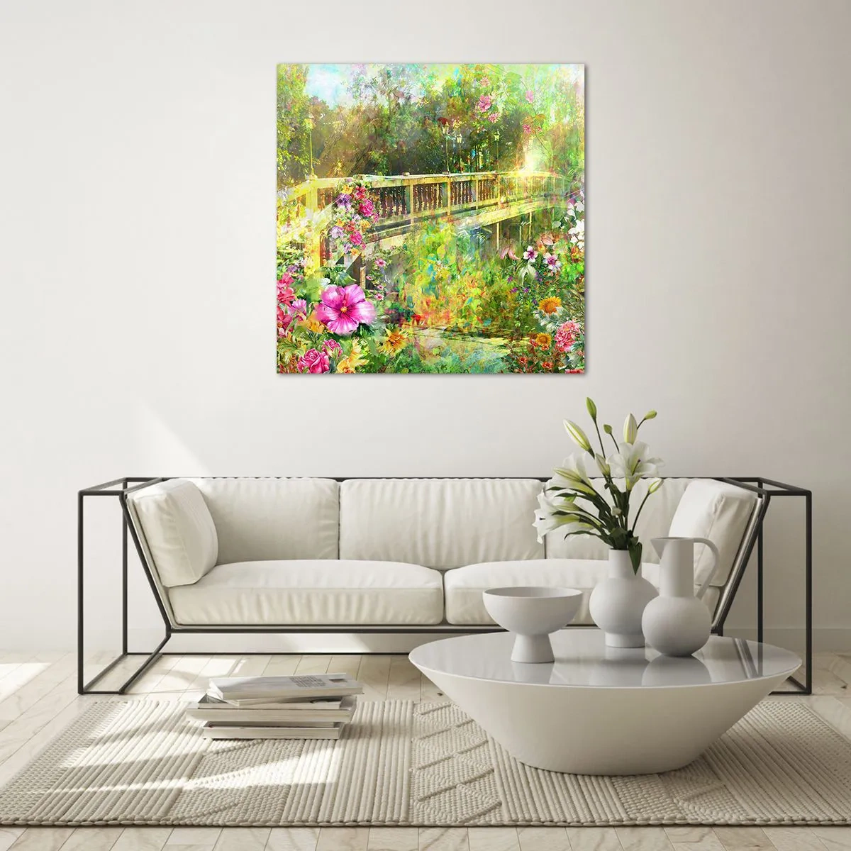 Obraz na skle - Můstek jarního vzdychání - 70x70 cm