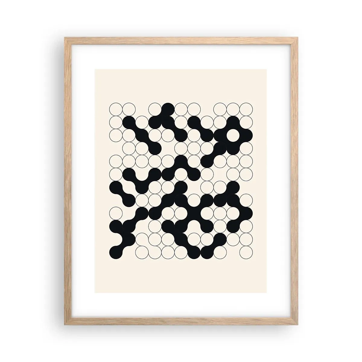 Plakát v rámu světlý dub - Čínská hra – variace - 40x50 cm