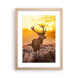 Plakát v rámu světlý dub - Král podzimního lesa - 30x40 cm