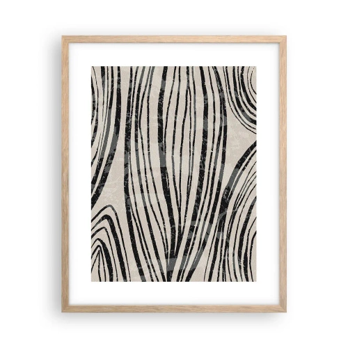Plakát v rámu světlý dub - Močál s liniemi - 40x50 cm