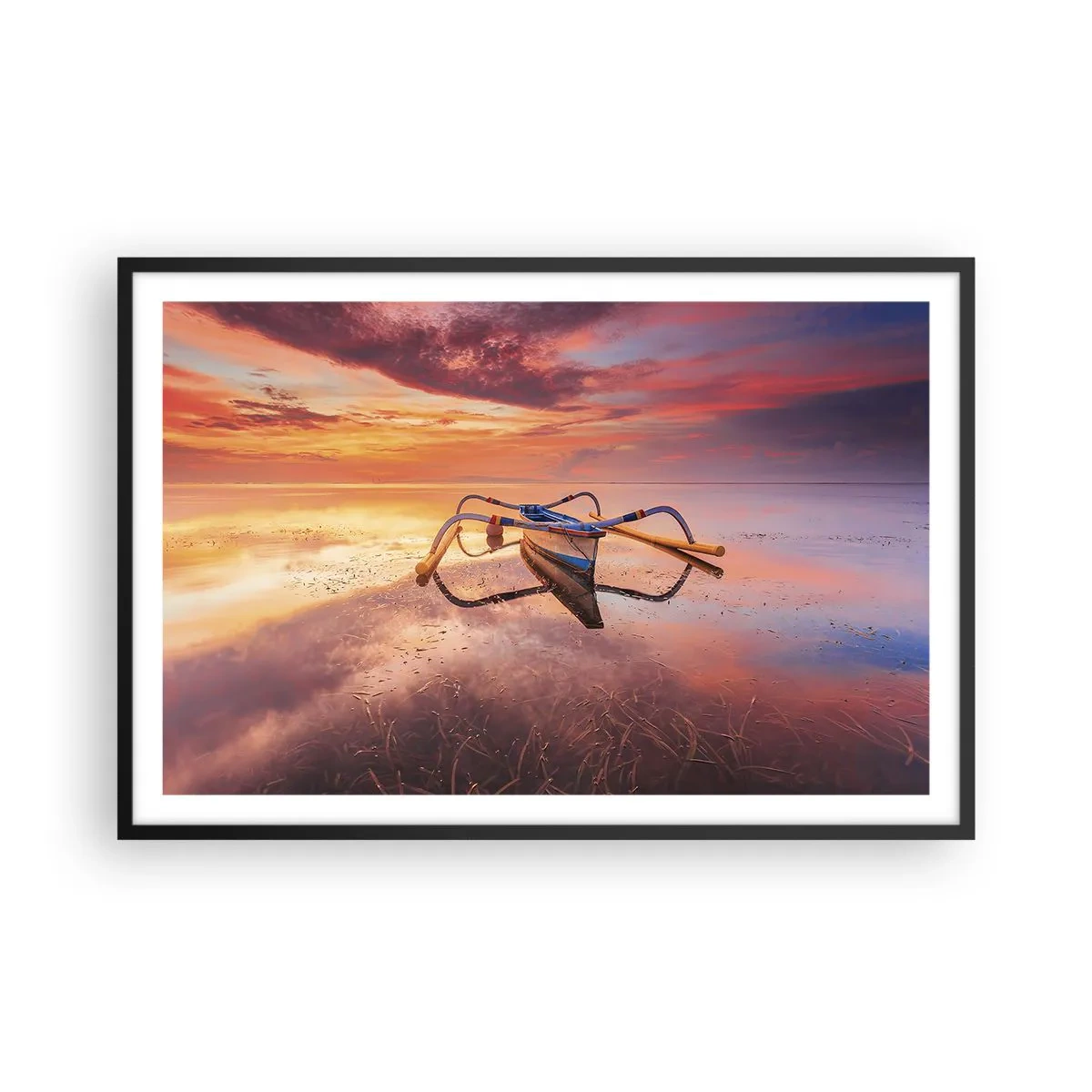 Plakát v černém rámu - Klid tropického večera - 91x61 cm