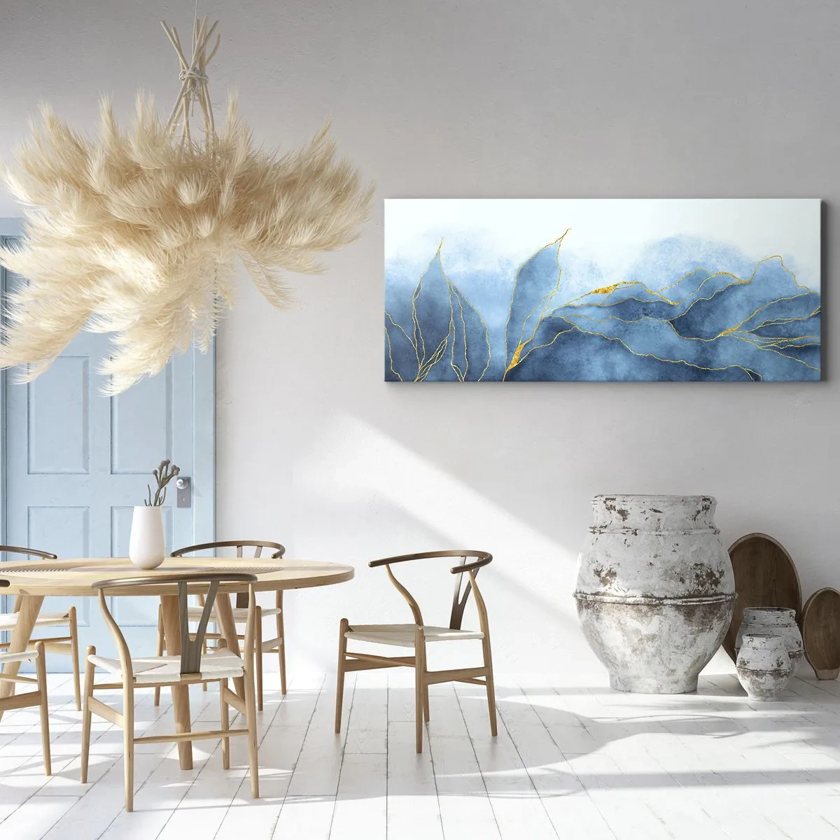 Obraz na plátně - Blankyt ve zlatě - 100x40 cm