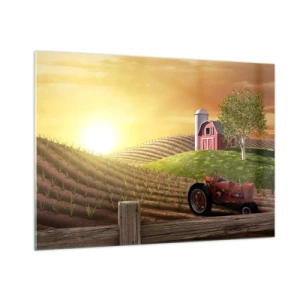 Obraz na skle - Farma jako z pohádky - 100x70 cm