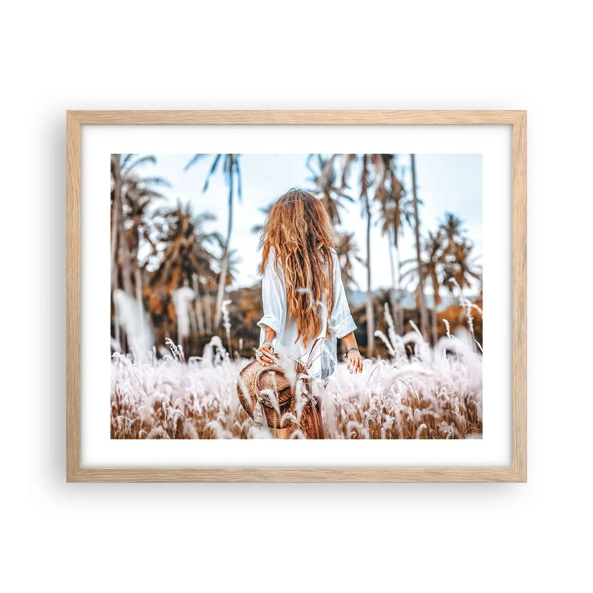 Plakát v rámu světlý dub - Zrozená z travní chmýří - 50x40 cm