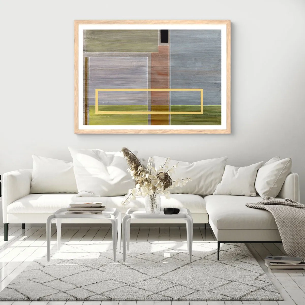 Plakát v rámu světlý dub - Jednoduše a v klidu - 40x30 cm