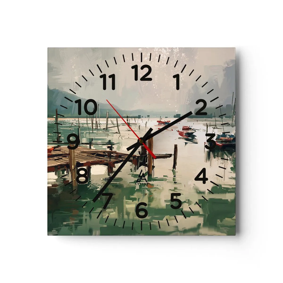 Nástěnné hodiny - Zalité roztaveným měsícem - 30x30 cm