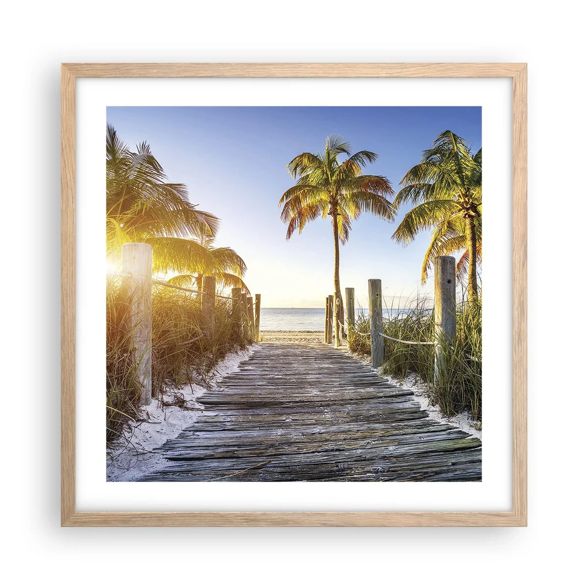 Plakát v rámu světlý dub - Přímo do ráje - 50x50 cm