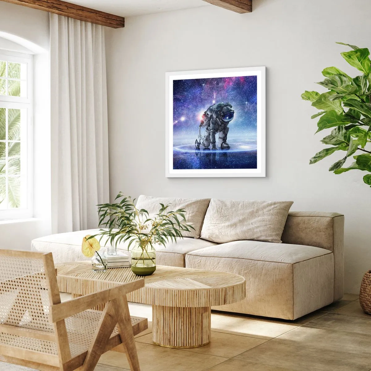 Plakát v bílém rámu - Hvězdné nebe nade mnou - 50x50 cm