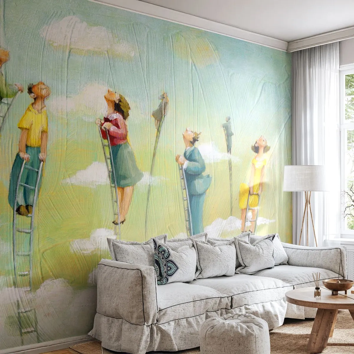 Fototapeta Premium Canvas - Za svým snem - Abstrakce, Mraky, Lidé - 500x350 cm