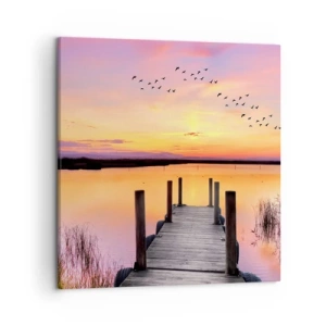 Obraz na plátně - Fialové tiché svítání - 50x50 cm