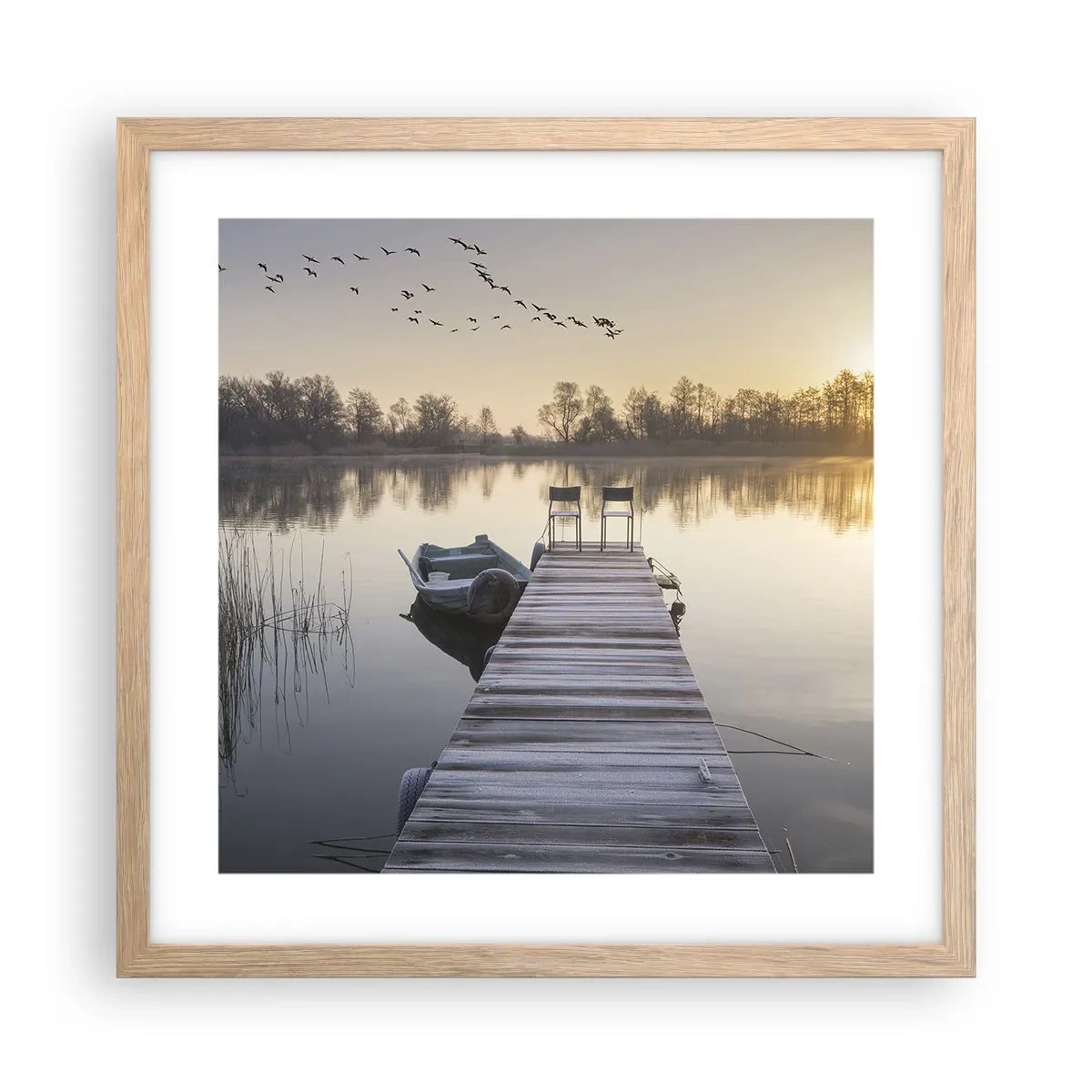 Plakát v rámu světlý dub - Časem se vrátím - 40x40 cm