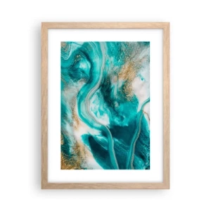 Plakát v rámu světlý dub - Řeka zlata - 30x40 cm