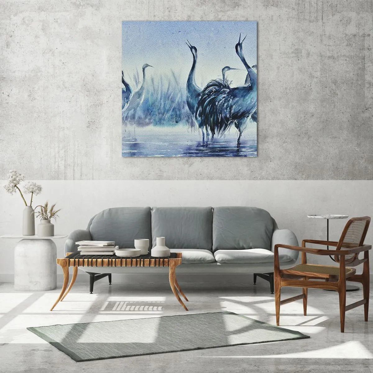 Obraz na skle - Ranní setkání - 70x70 cm