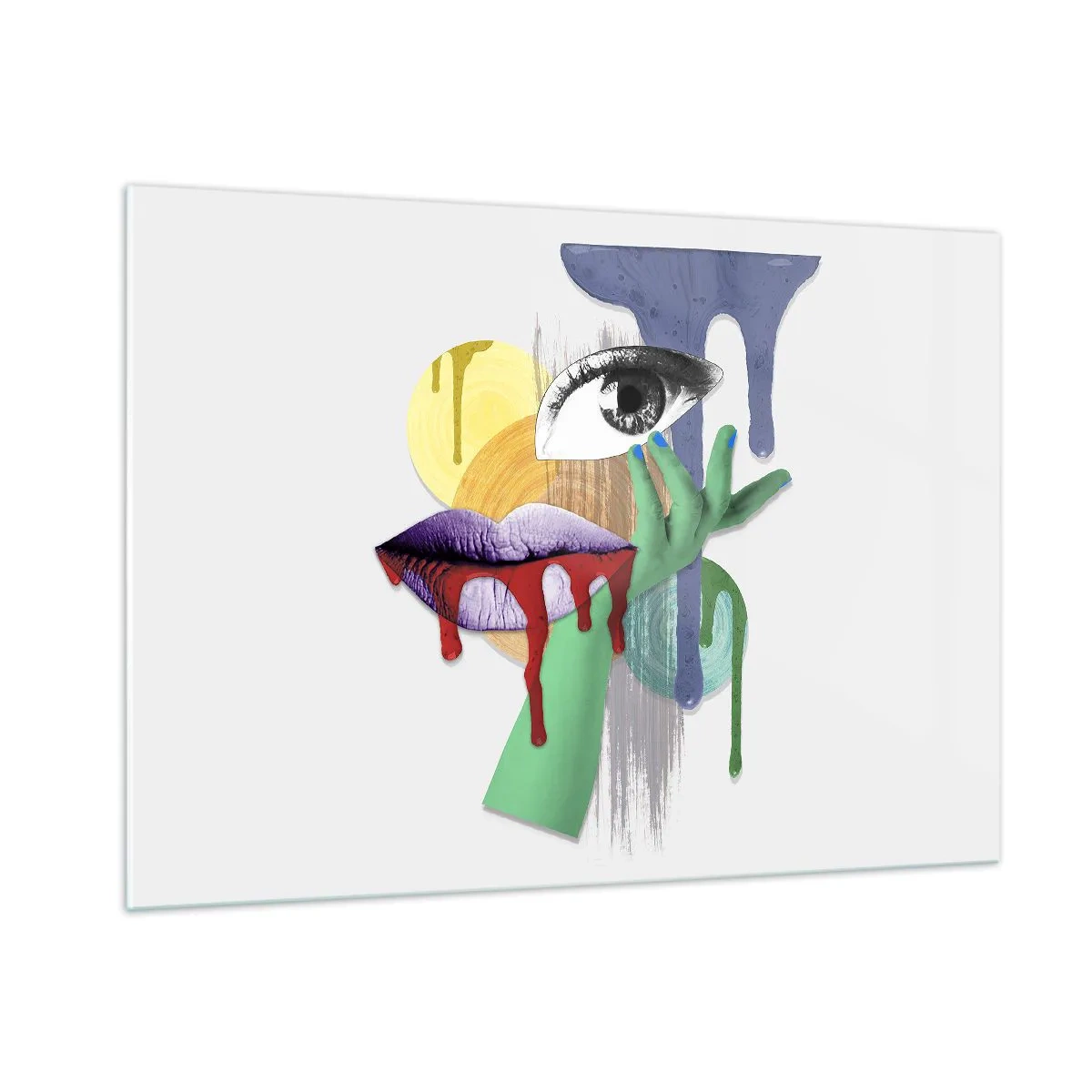 Obraz na skle - Zdeformovaný portrét - 100x70 cm