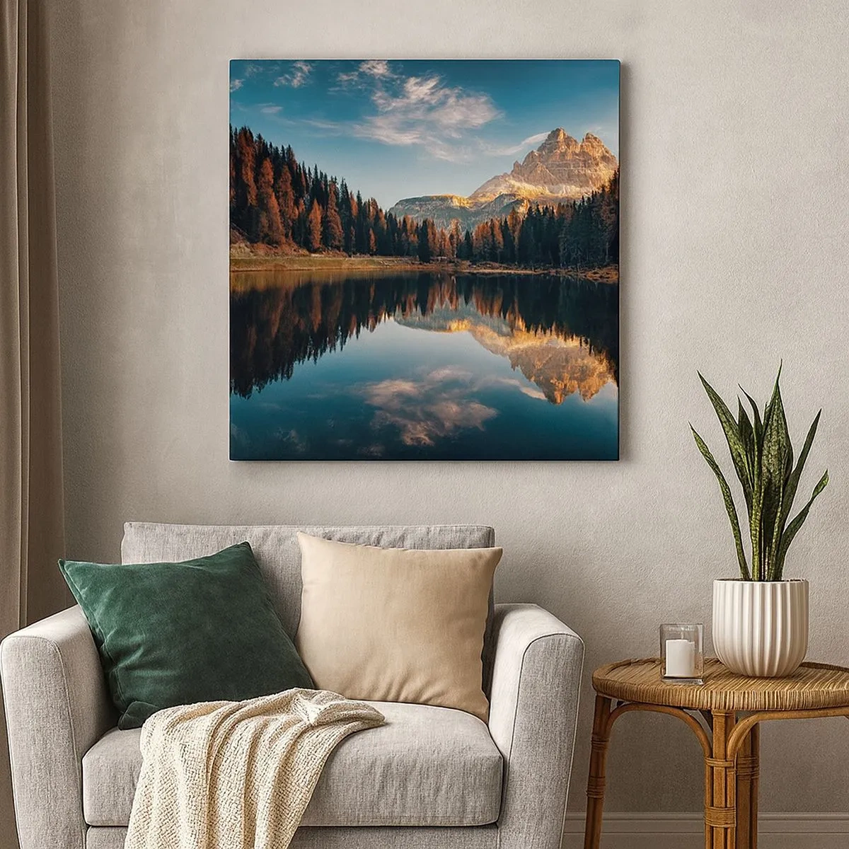 Obraz na plátně - Dvojitá krajina - 30x30 cm