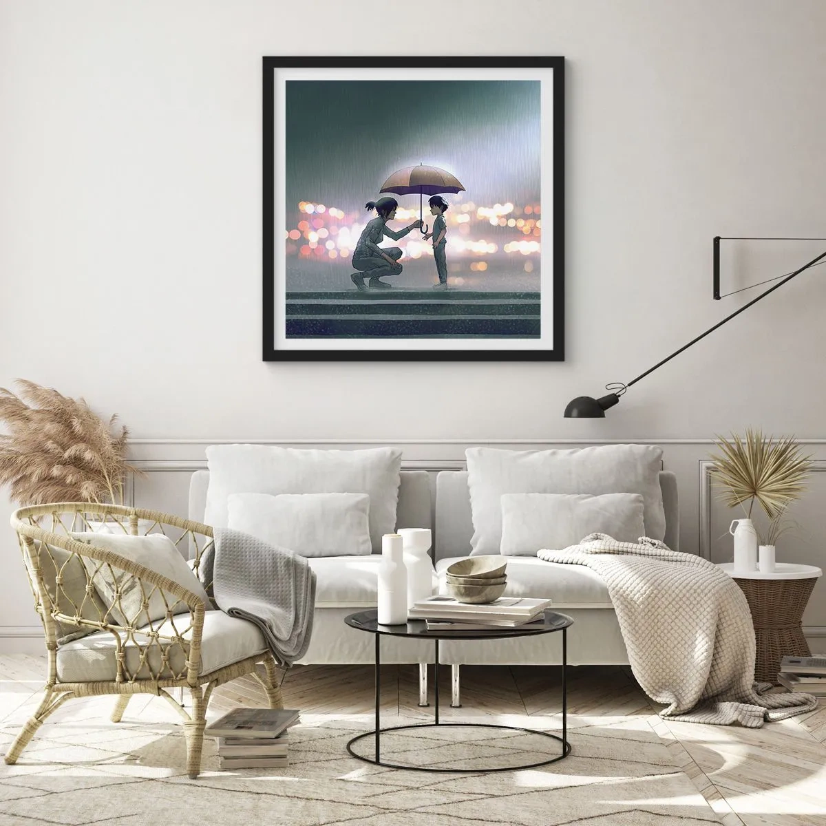 Plakát v černém rámu - A vše je v pořádku - 60x60 cm