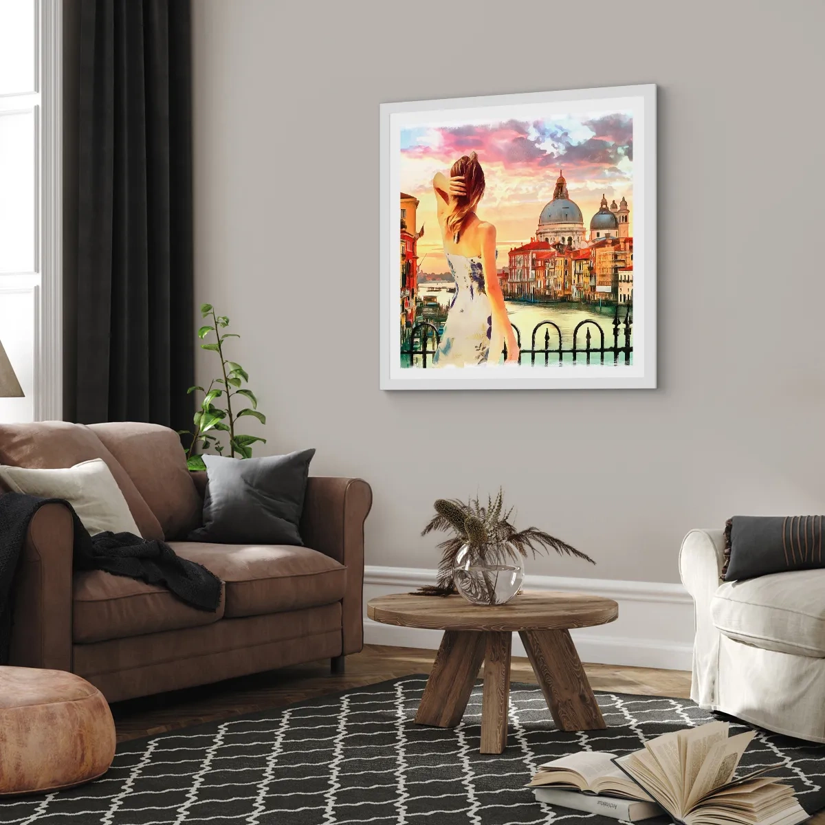 Plakát v bílém rámu - Pokud dobrodružství, tak jenom v… - 50x50 cm