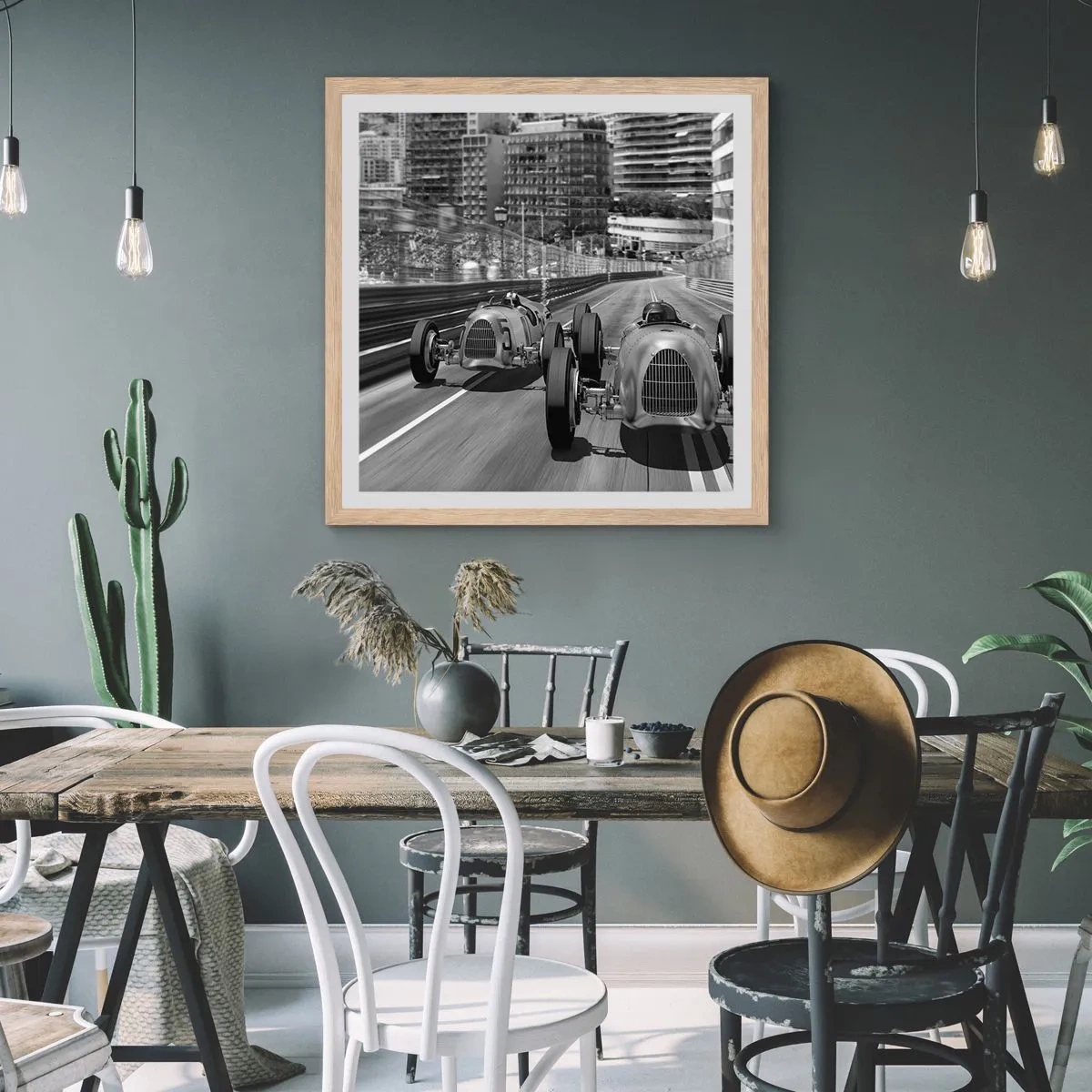 Plakát v rámu světlý dub - Kdysi dávno v Monte Carlu - 40x40 cm