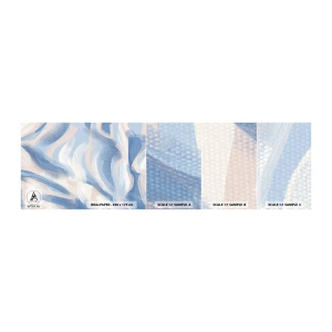 Vzor Fototapety Samolepicí Deluxe Sticker - Modré kolísání - Pastel, Minimalismus, Kus - 100x30 cm