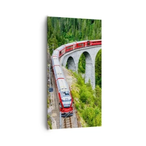 Obraz na plátně - Horský výhled přímo z vlaku - 65x120 cm