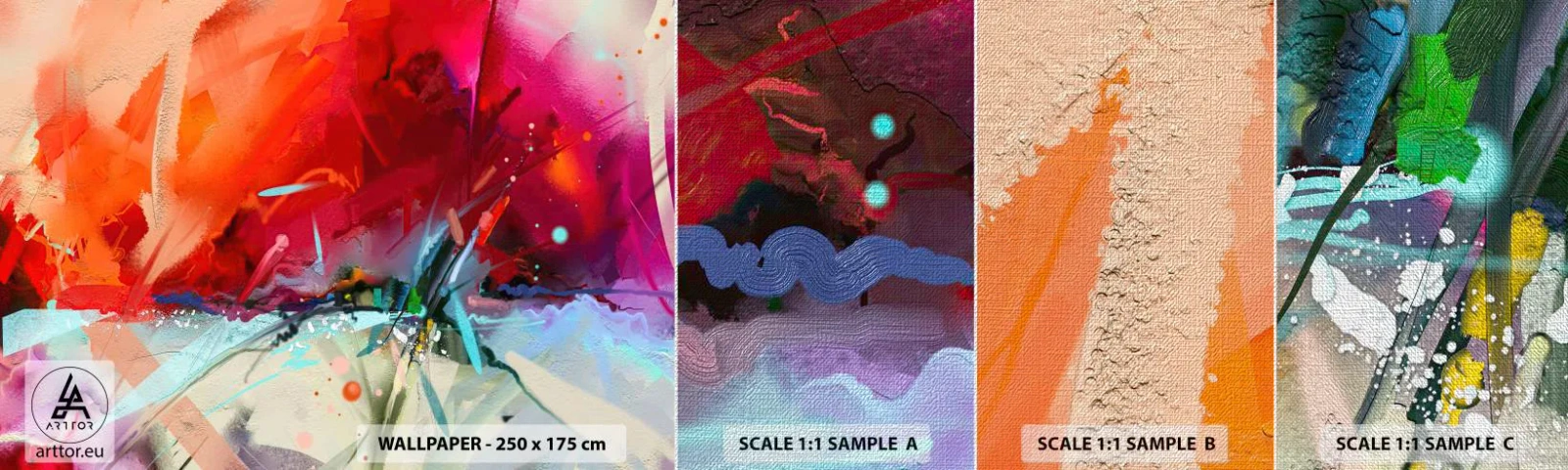 Vzor Fototapety Premium Canvas - Exploze světel a barev - Abstrakce, Kus, Akryl - 100x30 cm