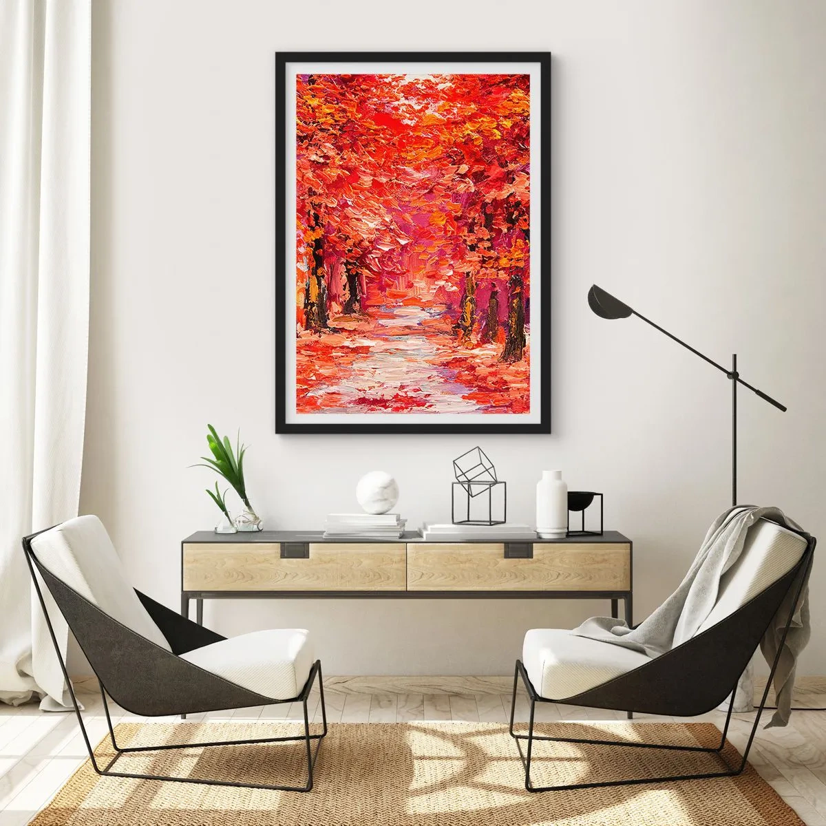 Plakát v černém rámu - Podzimní imprese - 40x50 cm