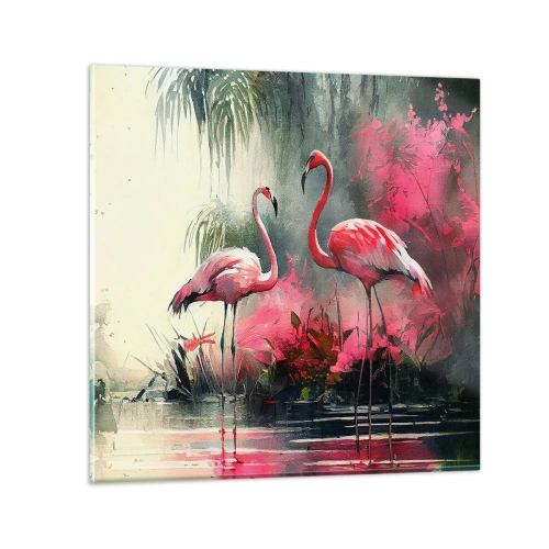 Obraz na skle - Hodiny přírodního kouzla - 70x70 cm