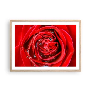 Plakát v rámu světlý dub - V kapkách rosy - 70x50 cm