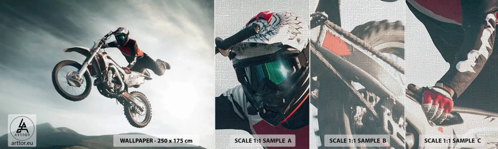 Vzor Fototapety Premium Canvas - Není zábava bez rizika - Motokros, Motorka, Motocyklista - 100x30 cm