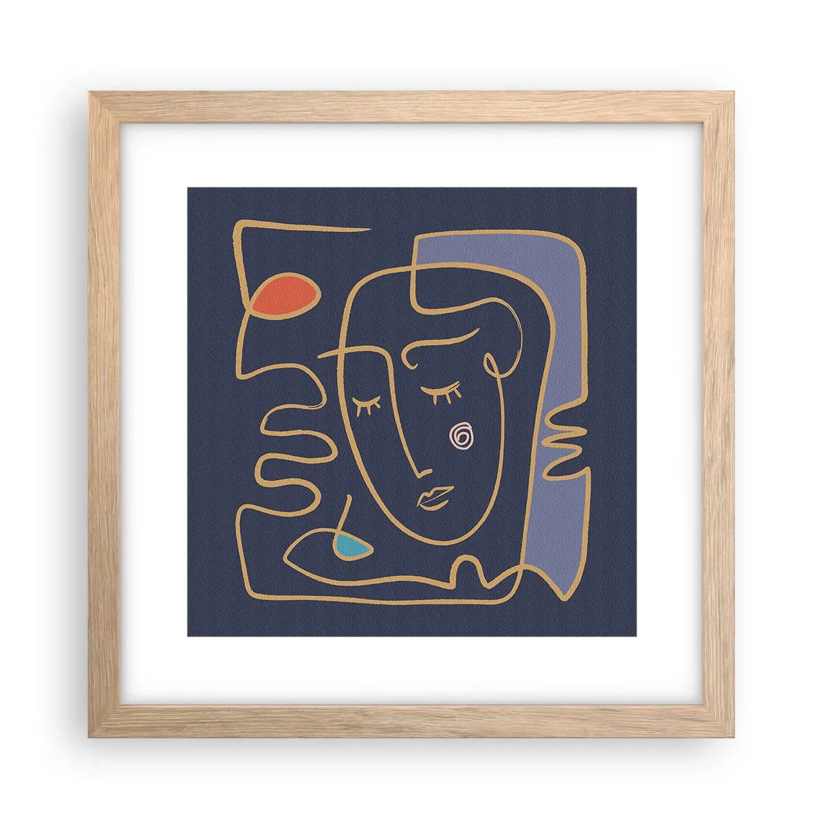 Plakát v rámu světlý dub - V zádumčivosti - 30x30 cm