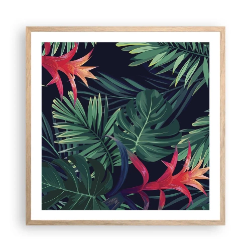 Plakát v rámu světlý dub - Vzplanout v zeleném - 60x60 cm