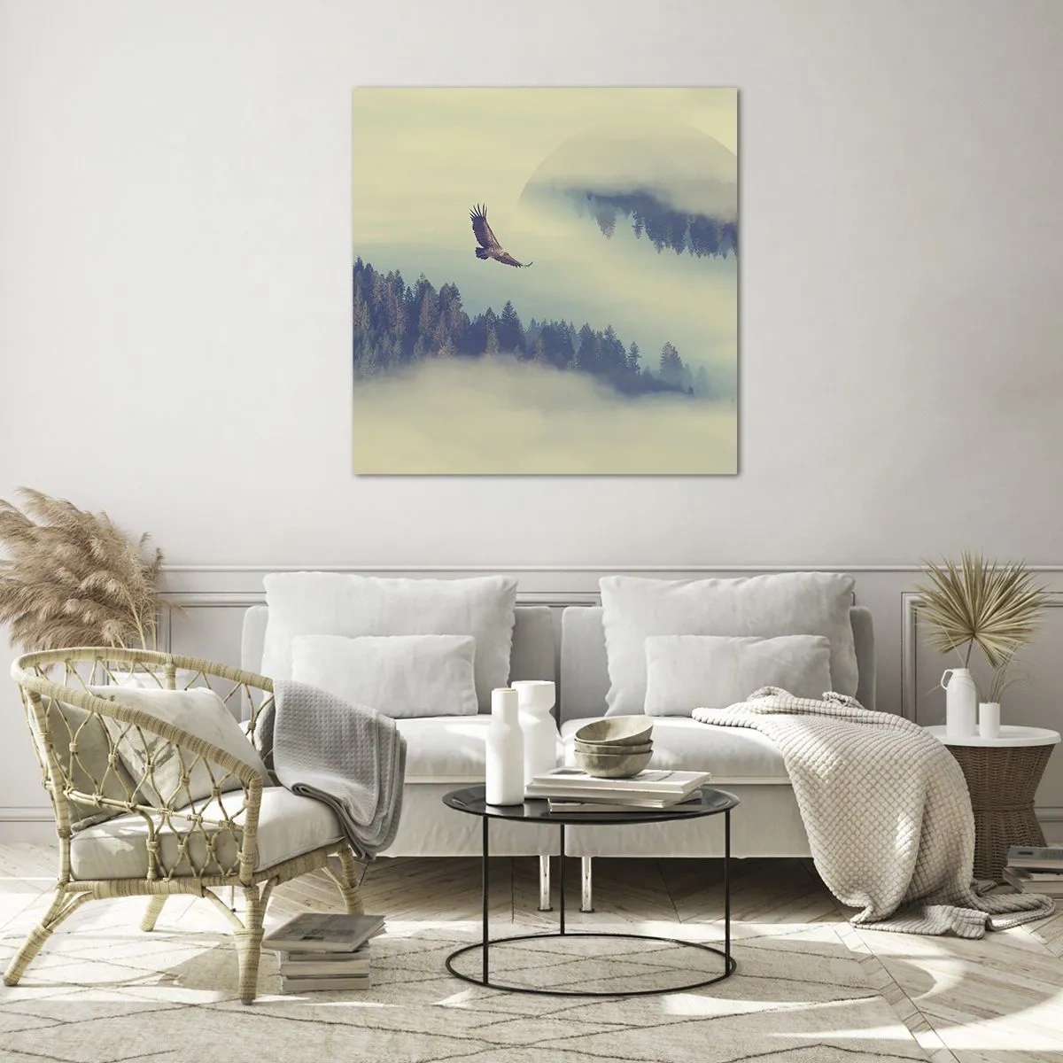 Obraz na skle - Viděla jsem stín orla - 70x70 cm
