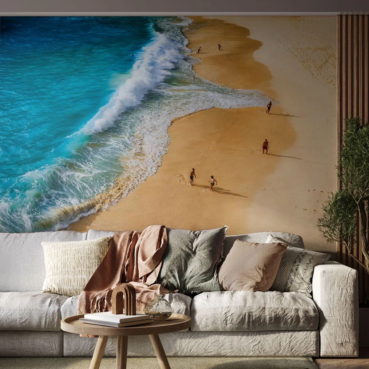 Fototapeta Premium Canvas - A pak slunce, pláž… - Pláž, Pobřeží oceánu, Moře - 250x175 cm